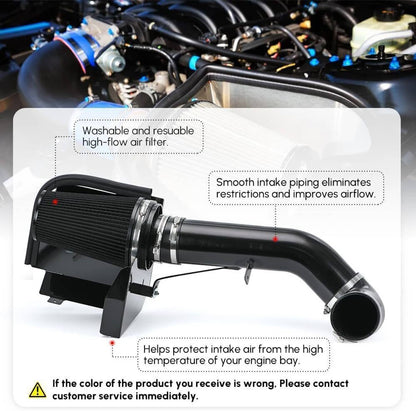 Solidspare 4" Cold Air Intake Kit+Heat Shield For 1999-2006 Chevy GMC V8 4.8L/5.3L/6.0L