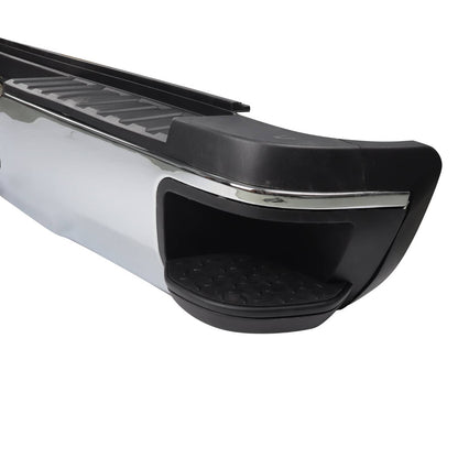 Solidspare Chrome Rear Step Bumper Assembly FIT Chevy Silverado GMC Sierra 1500 2014-2018
