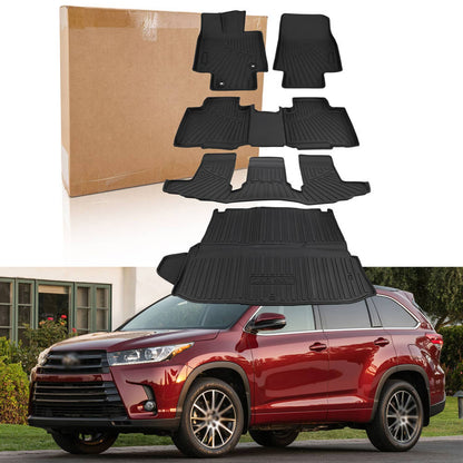 Solidspare For Toyota Highlander 2020-2025 Cargo Mats Floor Mats Backrest Mat Trunk Liners