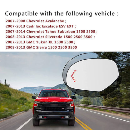 Solidspare Mirror Glass Heated Signal Driver For Cadillac Chevrolet Tahoe GMC 2007-2013 New
