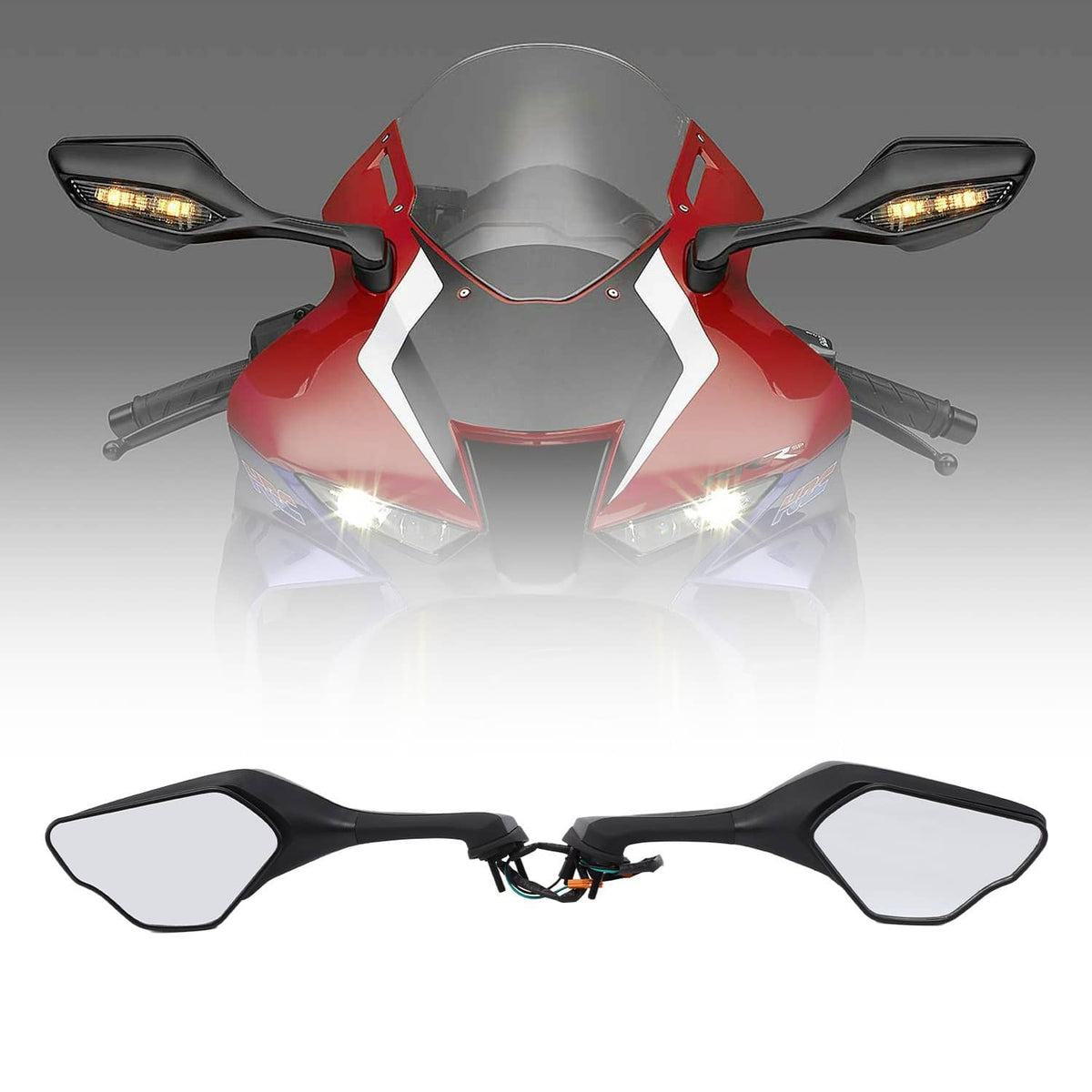 Solidspare Side Mirrors LED Turn Signal Fit For 2017-2025 2024 Honda CBR 1000RR CBR1000RR
