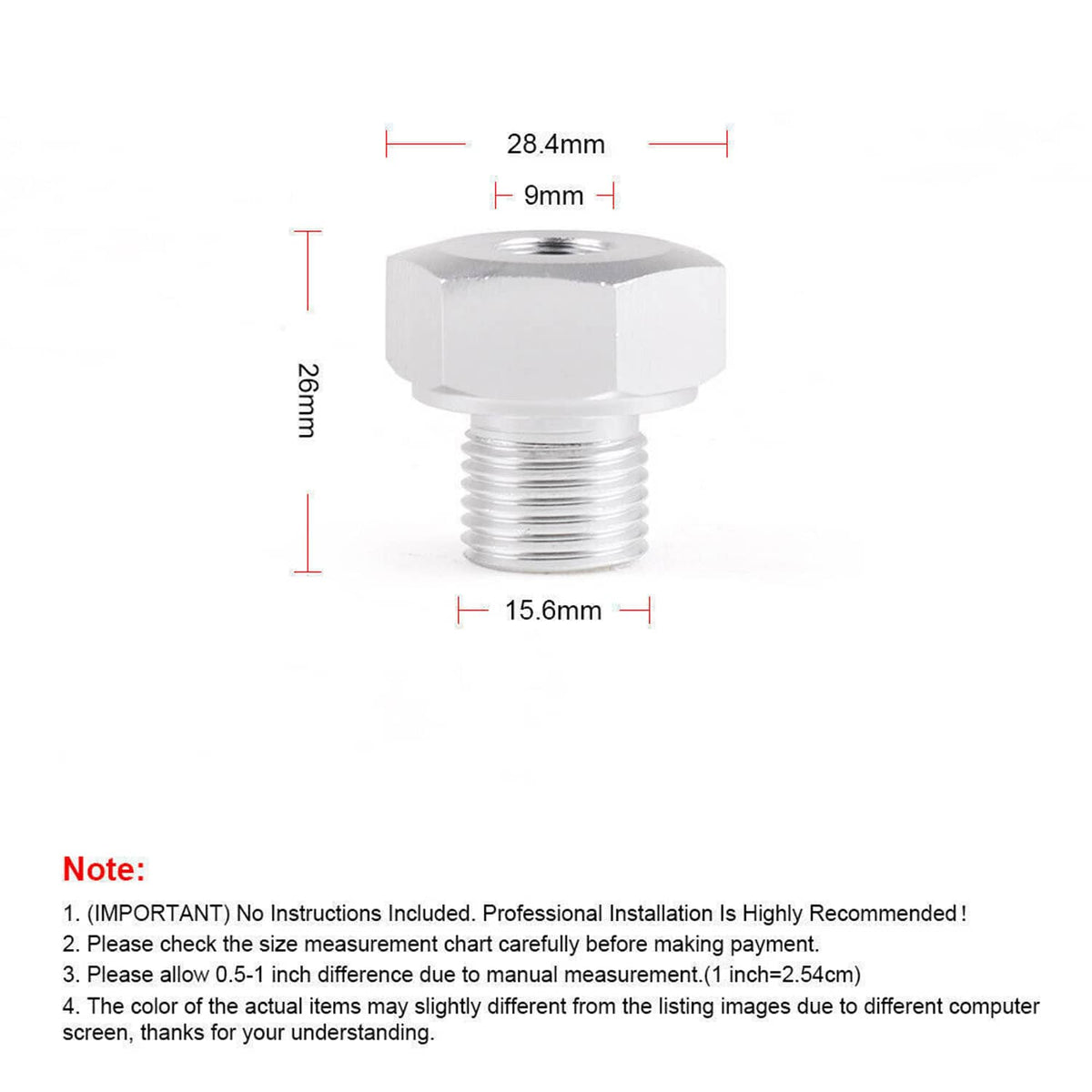 Solidspare Oil Pressure Sensor Adapter Male M16x1.5 to Female 1/8 NPT for GM LS Engine Swap