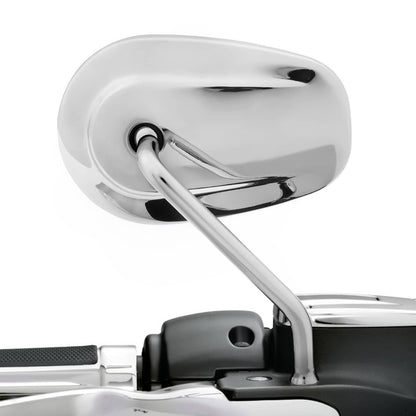 Solidspare Chrome Teardrop Rear View Mirrors 8mm For Harley Touring Road King Electra Glide