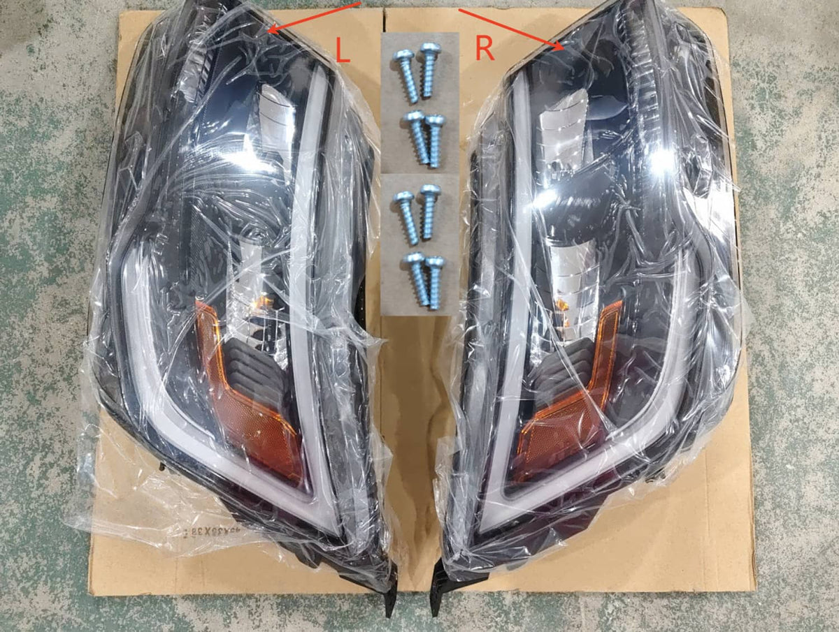 Solidspare Left & Right Side Headlights Assembly w/LED DRL For 2016-2019 Ford Explorer