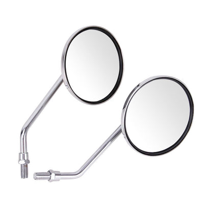 Solidspare 2x Classical Chrome Motorcycle Rearview Side Mirrors For Honda Suzuki Kawsaki