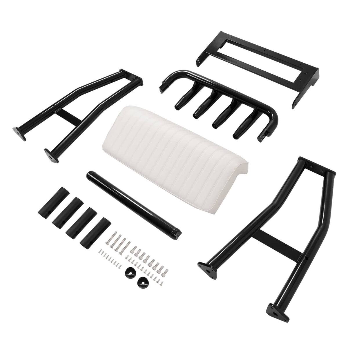 Solidspare 29" Leaning Post Seat W/ 4 Rod Holders Aluminium Boat Seat For Centre Console