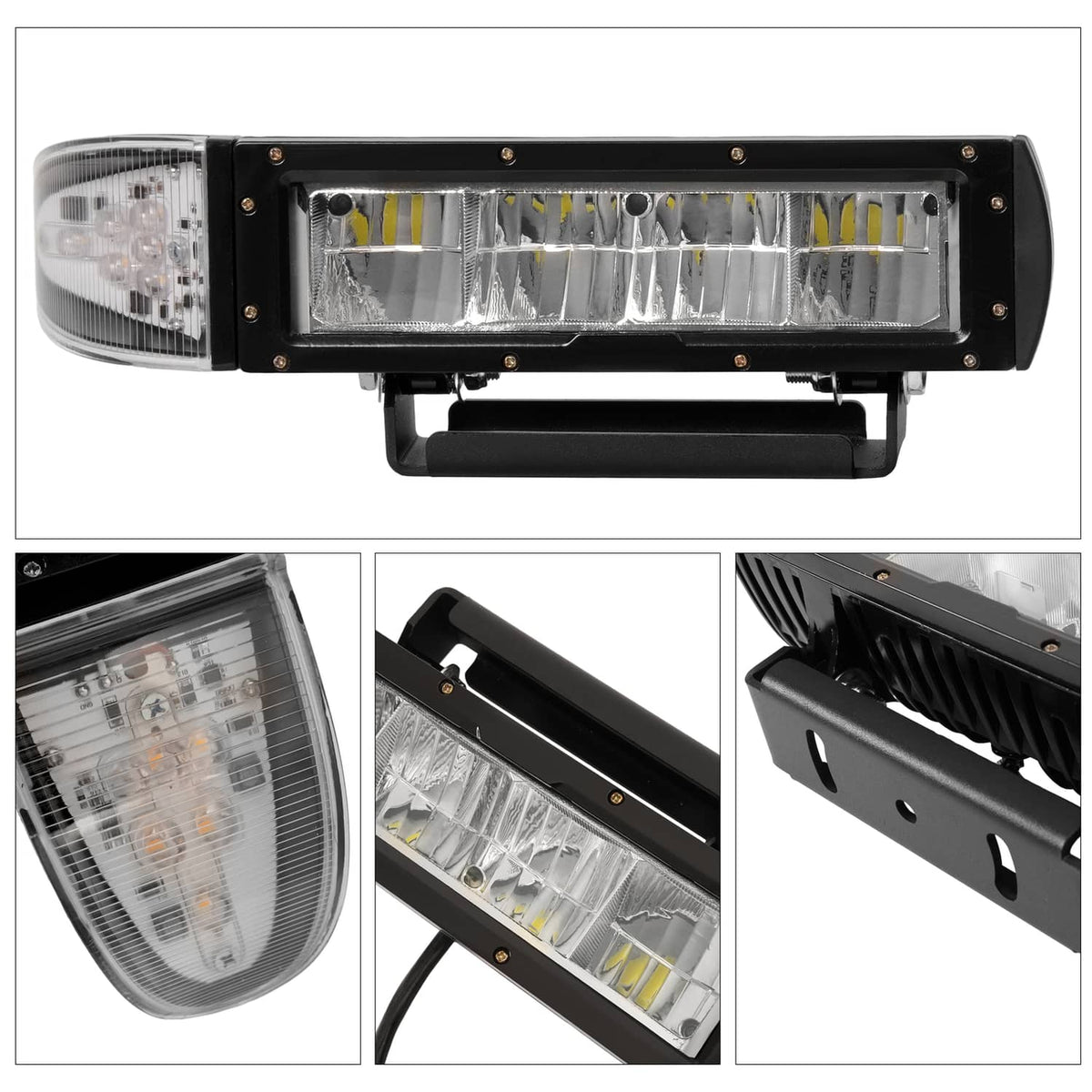 Solidspare 2PCS Headlight Heated LED Plow Lights Universal Replace For 1312100