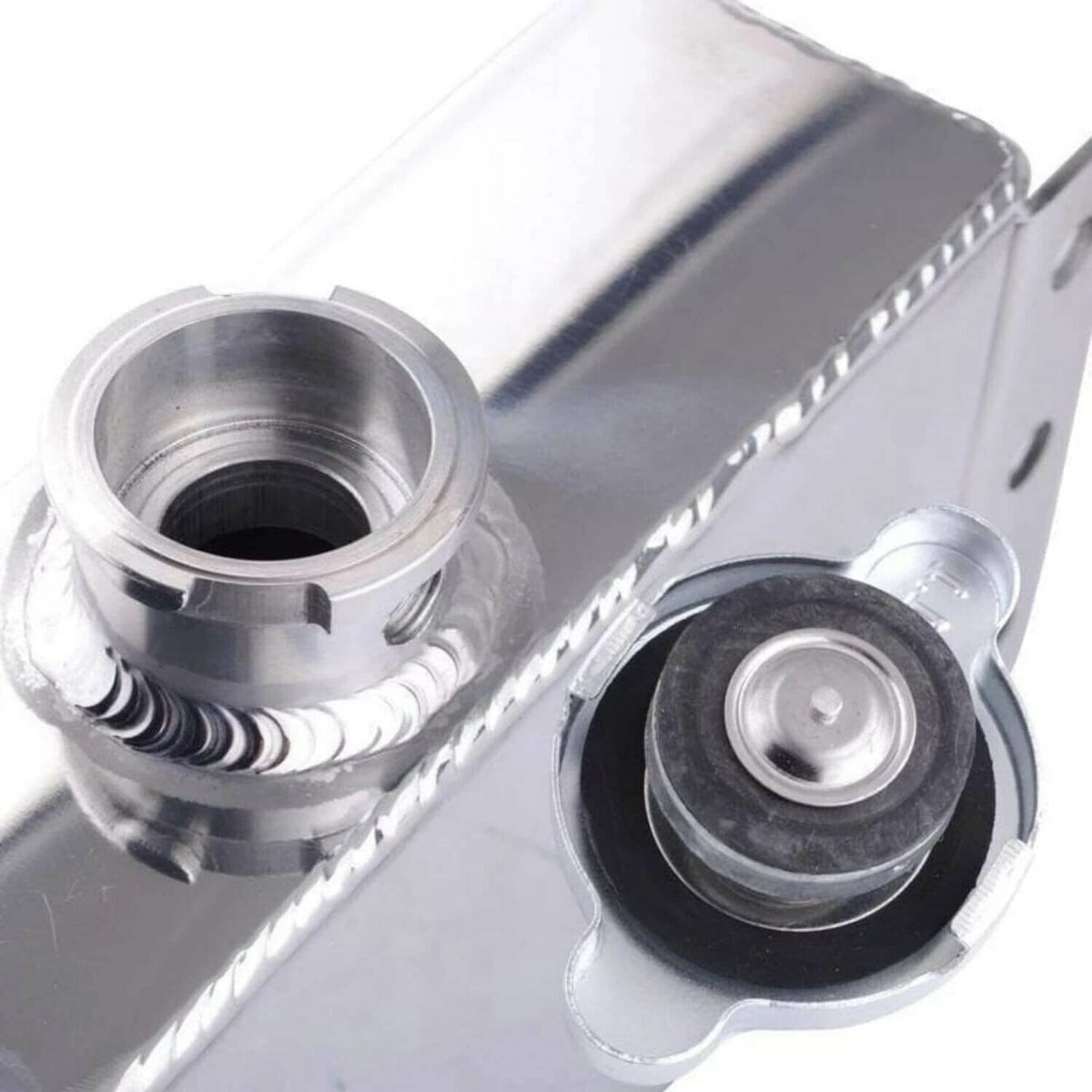 Solidspare Silver Radiator Coolant Overflow Water Tank Expansion Reservoir Bottle Aluminum
