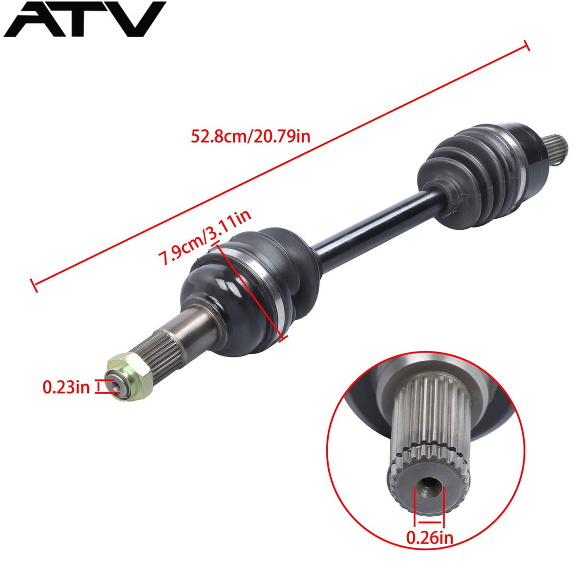Solidspare Rear Left/Right CV Axles Drive Shaft For Yamaha Grizzly FI 550 4x4 Auto 09-18