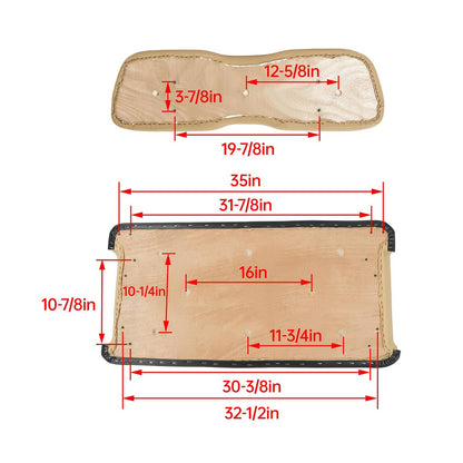 Solidspare Front Seat Assembly Bottom&Back Cushion For Club Car DS 2000.5-UP Tan Golf Cart