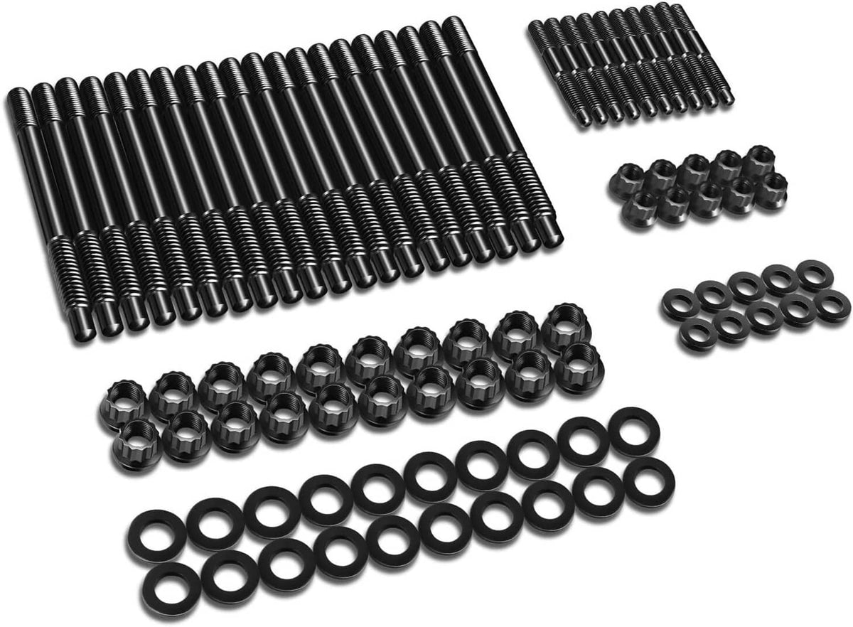 Solidspare Head Studs Bolts Kit Black For 2004-2020 Chevy GM 4.8L 5.3L 5.7L 6.0L 6.2L 7.0L