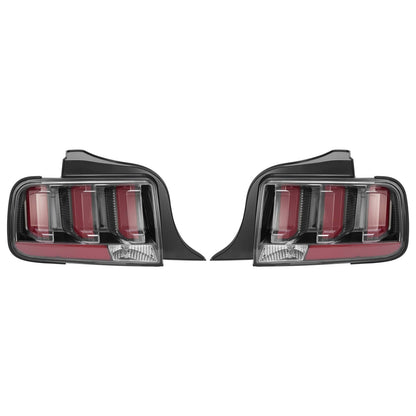 Solid Spare For Ford Mustang 2005-2009 Clear Lens LED Tail Lights Rear Brake Lamps Set 05-09