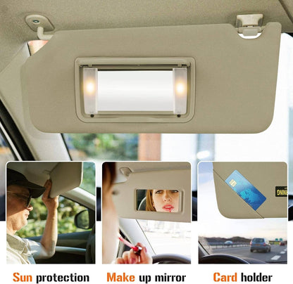 Solidspare Pair Tan Sun Visor 83280-TA5-A51ZA For 2008-2017 Honda Accord w/ Light & Mirror
