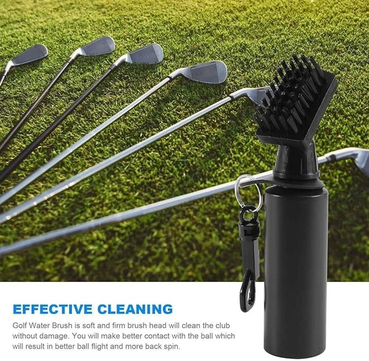 Solid Spare Golf Club Cleaner Brush Groove Cleaner with Water Bottle for Golf Ball Club