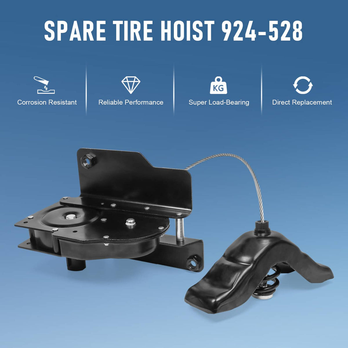 Solidspare Spare Tire Carrier Hoist Winch For Ford F-250 F-350 F-450 Super Duty 1999-2007