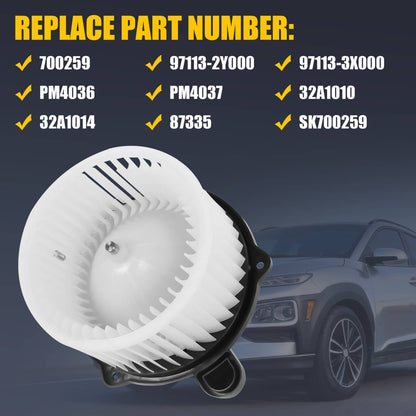 Solidspare A/C Blower Motor w/ Fan Cage for Hyundai Elantra Sonata Equus Kia Optima Forte