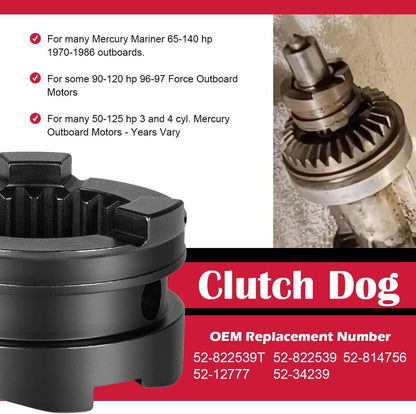 Solidspare Clutch Dog 3 Jaw Reverse 52-822539t for Mercury 90-120 hp 50-125 hp 3 cyl &4 cyl