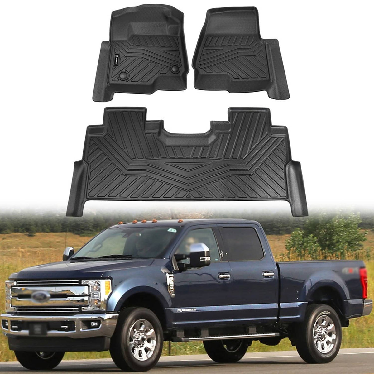 Solidspare Floor Mat for Ford F250 F350 F450 F550 2017-2026 Super Duty Crew Cab Floor Liner