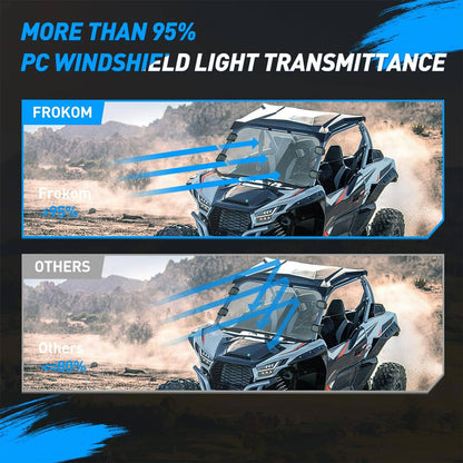Solidspare UTV Full Clear Windshield For Polaris 2008-2014 RZR 800 / 2009-2014 RZR S 800