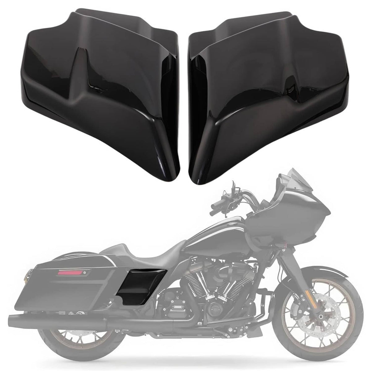 Solidspare 2X Side Cover Panels Fit For Harley Electra Road Street Glide 2009-2024 Black