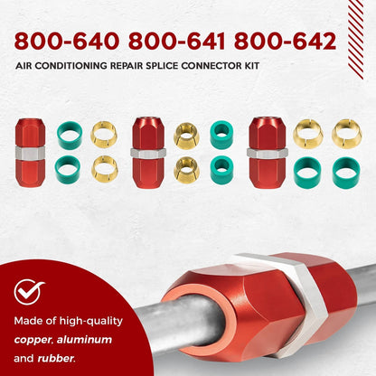 Solidspare 800-640 800-641 800-642 Aluminum Line Splice AC Repair Kit 5/8'', 3/8'', 1/2''