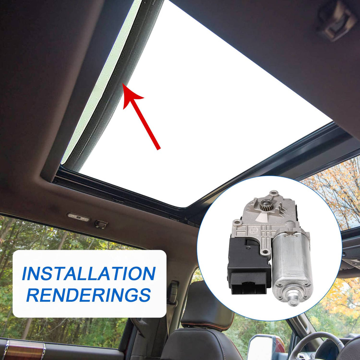 Solidspare New Left or Right Sunroof Moon Roof Motor for Ford Explorer 2011-2017 BB5Z15790A