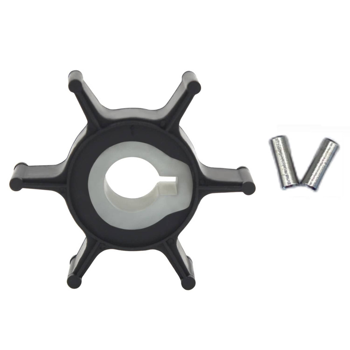Solid Spare Water Pump Impeller and Pin 646-44352-01 For Yamaha 2hp 2 Stroke Motor Outboard