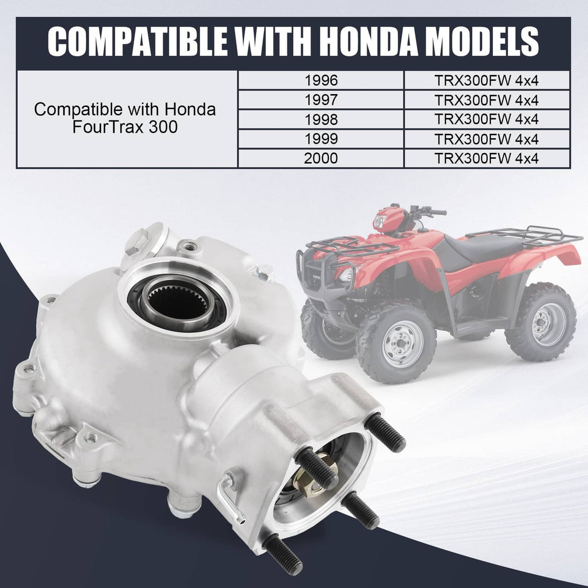 Solidspare 41300-HM5-A10 Rear Differential For 1988-2000 Honda TRX300 Fourtrax 2X4 & 4X4