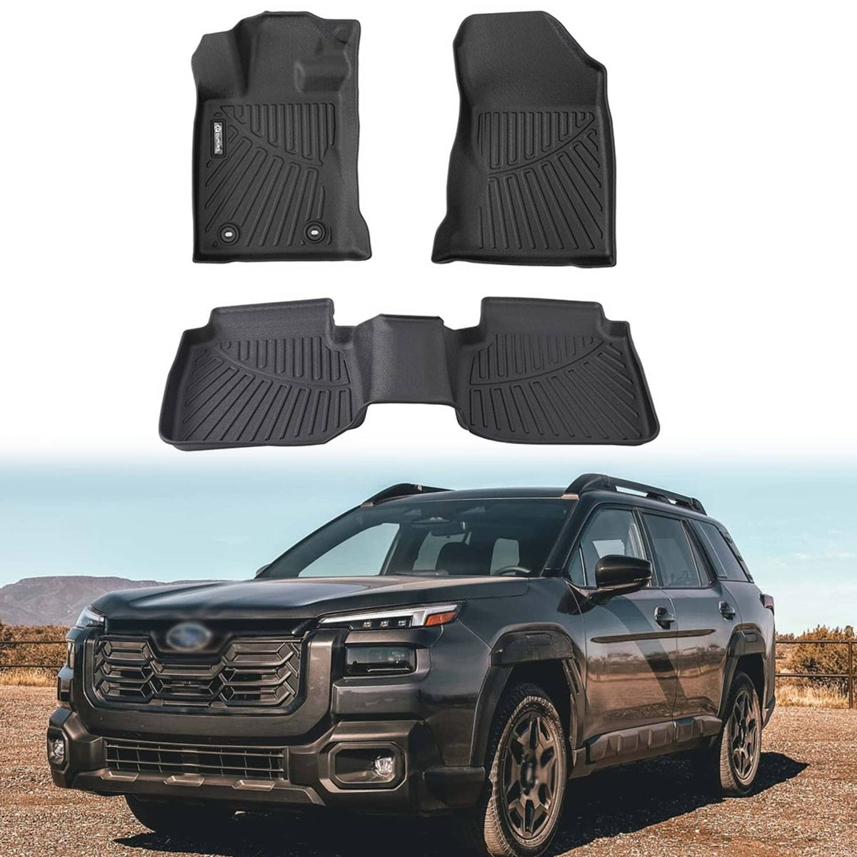 Solidspare TPE 3Pcs/Set Floor Mats for Subaru Outback 2026 All Weather 3D Molded Liners