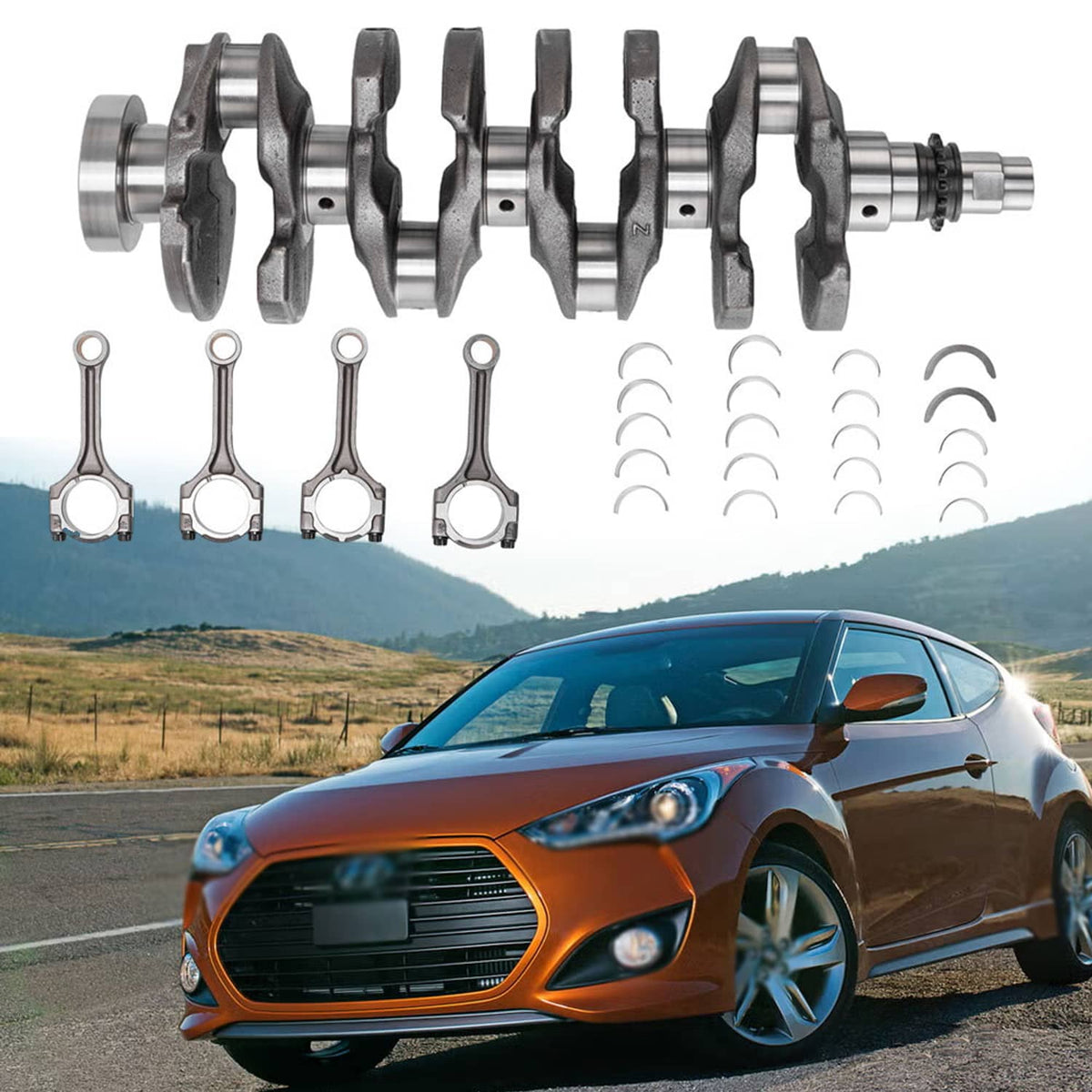 Solidspare Crankshaft & Main Rod Bearing Set for Hyundai Kia 1.6L Turbo Engine Rebuild Kit