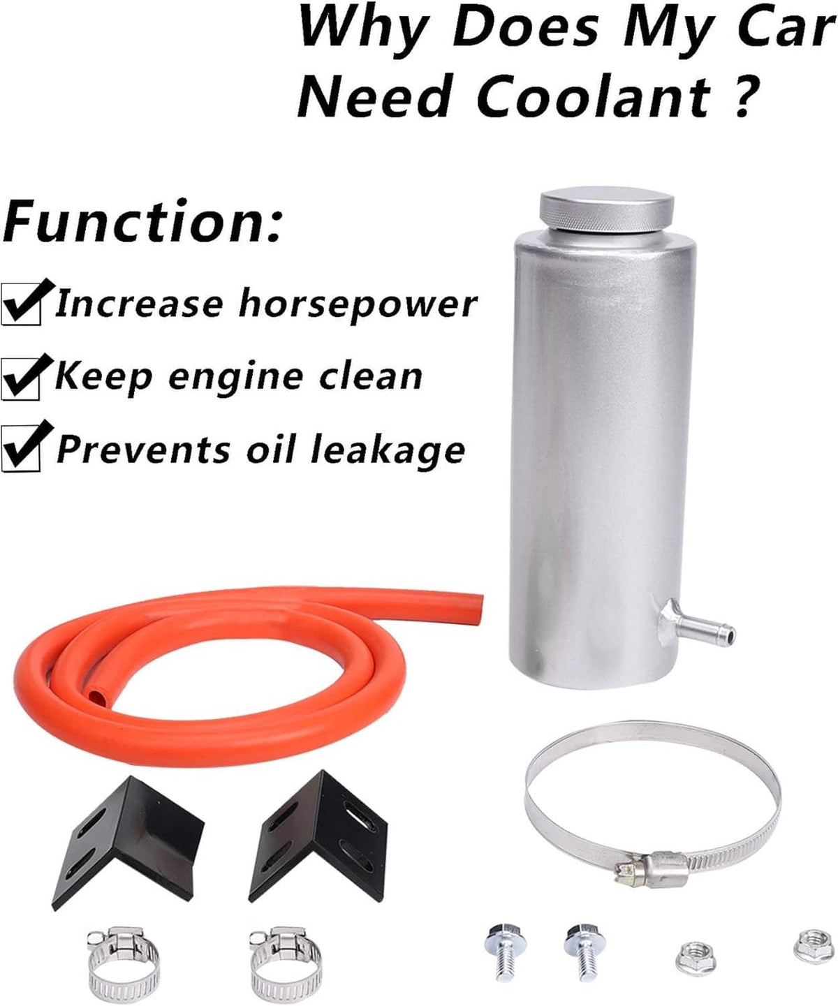 Solidspare New Universal Radiator Coolant Catch Tank Overflow Reservoir 800ml Aluminum