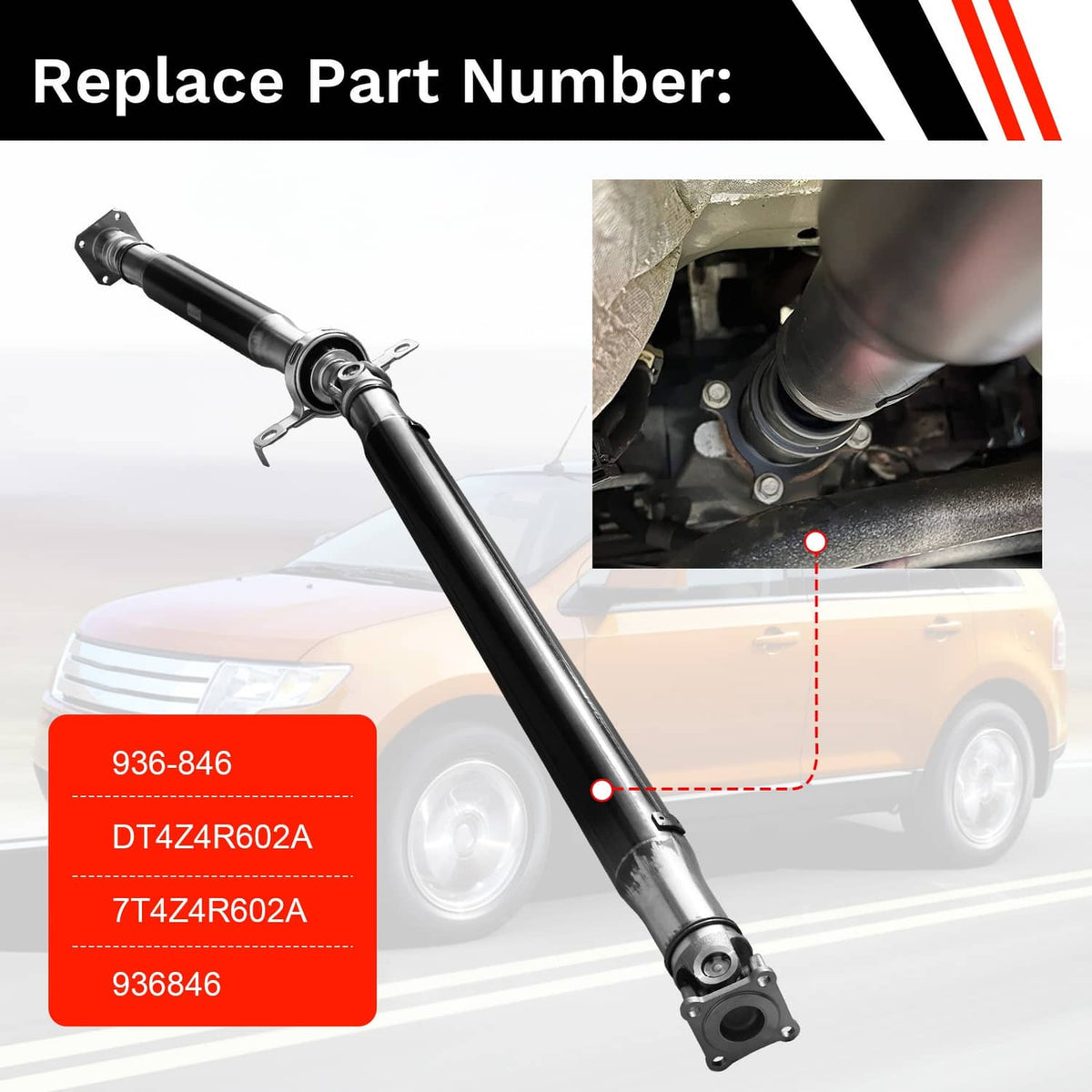 Solidspare Rear Driveshaft Prop Drive Shaft DT4Z4R602A For Ford Edge Lincoln MKX 3.7L