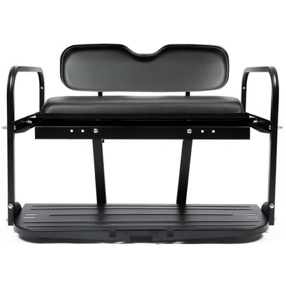 Solidspare Golf Cart Flip Folding Rear Back Seat Kit Black For EZGO Marathon Pre-1994