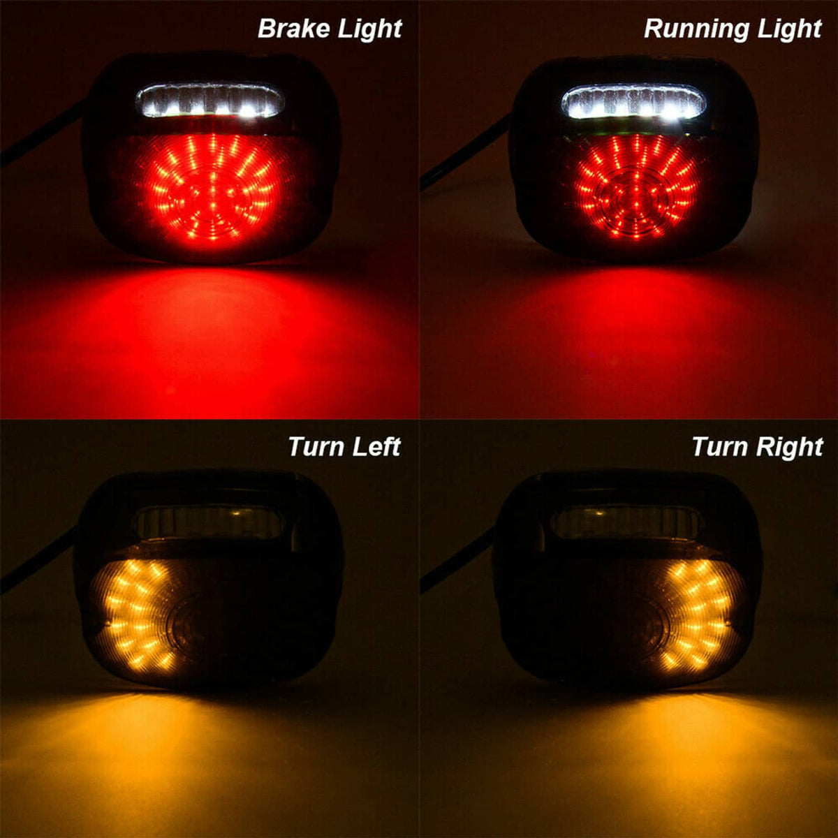 Solidspare Smoke LED Tail Light Brake Rear for Harley Road King Electra Glide Tour Dyna FXR