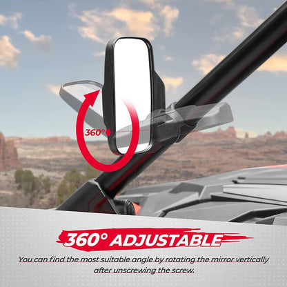 Solidspare Pair UTV Rear View Side Mirrors 1.75" 2 For Polaris RZR XP Crew 570 800 900 1000