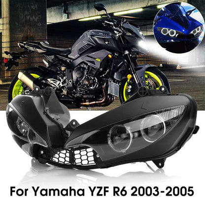 Solidspare Headlight Head Lamp Assembly For Yamaha YZF R6 2003-2005 / YZF R6S 2006-2009