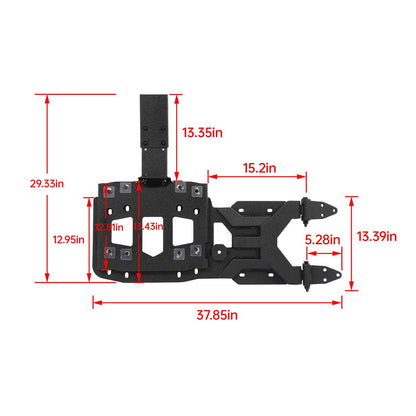Solid Spare Tailgate Spare Tire Carrier For Jeep Wrangler JL (Not for JK) 18-26 Fit 37" Tire