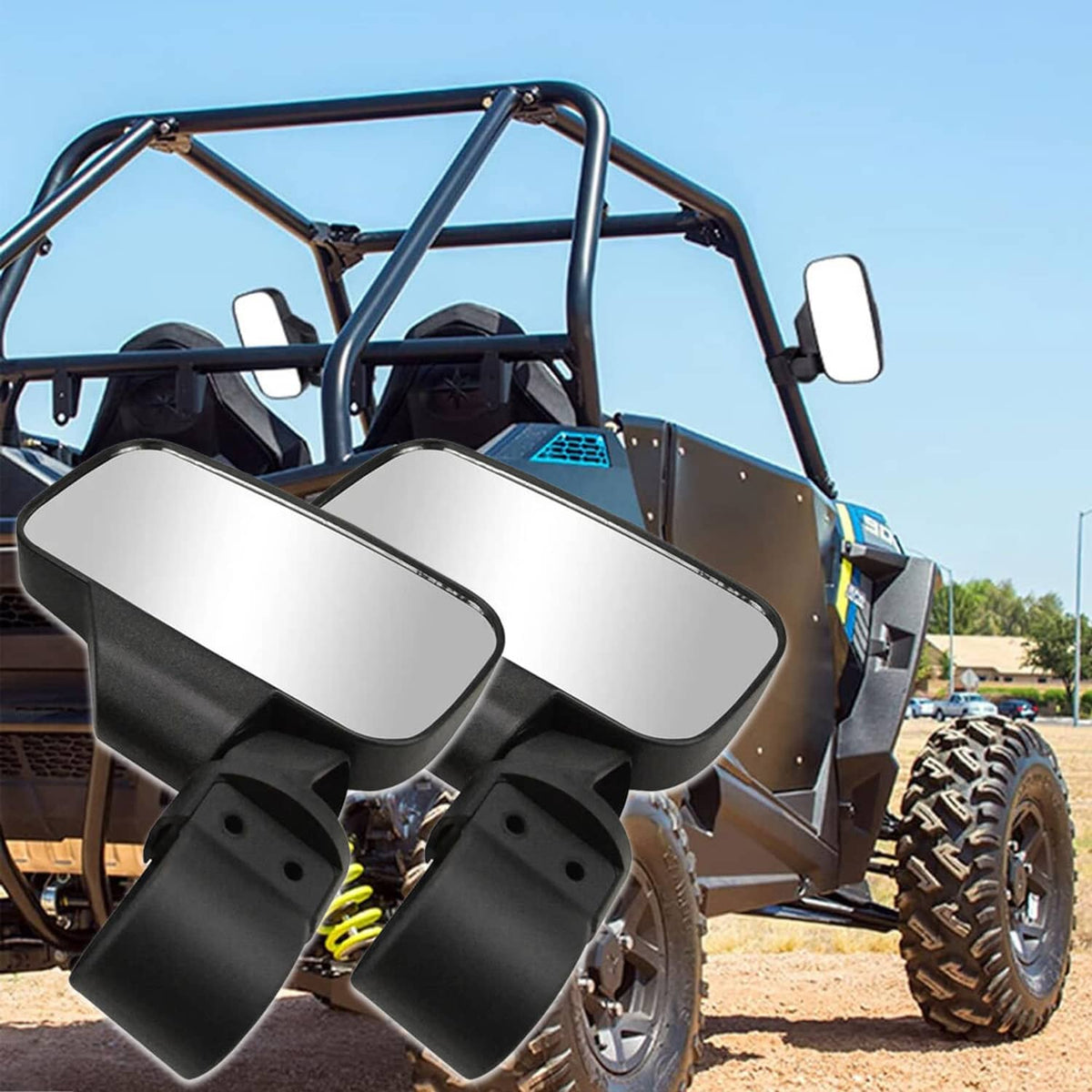 Solidspare For Kawasaki Mule 600 610 Mule SX Foldable UTV 1.75" - 2" Rearview Side Mirrors