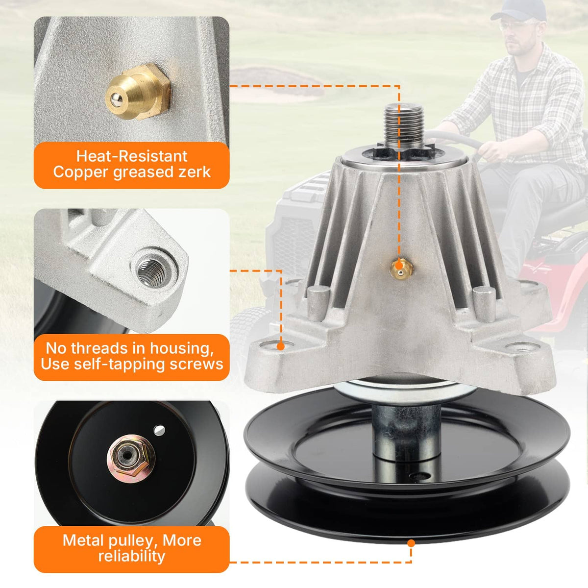 Solidspare 3PK Deck Spindle Assembly for Cub Cadet 50" ZT1 XT1 XT2 618-06981 918-06981