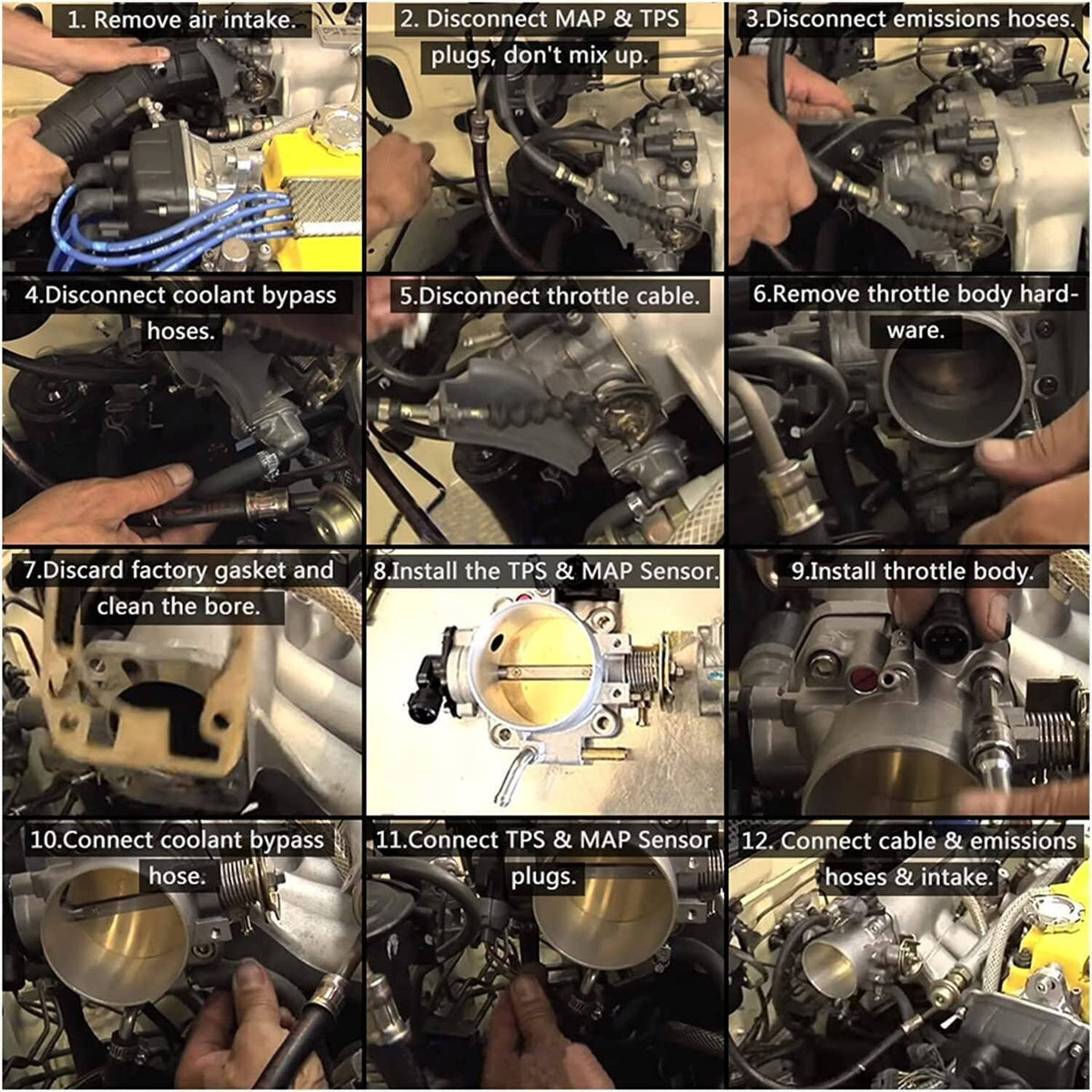 Solidspare 70mm Throttle Body W/ TPS & MAP Sensor For Honda Civic Integra B/D/F/H B18C B16A