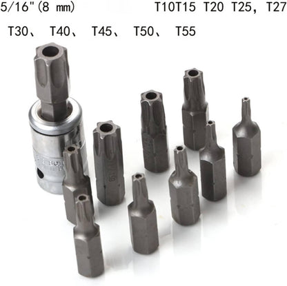 Solid Spare 34Pcs Drive Male Female Torx Star Bit Socket E-socket Set Handheld Tool Case US