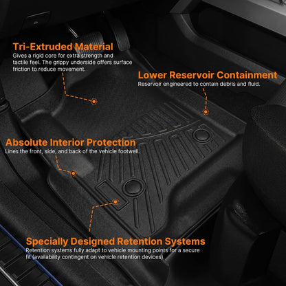 Solidspare All Weather 4Pcs/Set Floor Mats Liner For 2015-2020 Chevrolet Tahoe / GMC Yukon