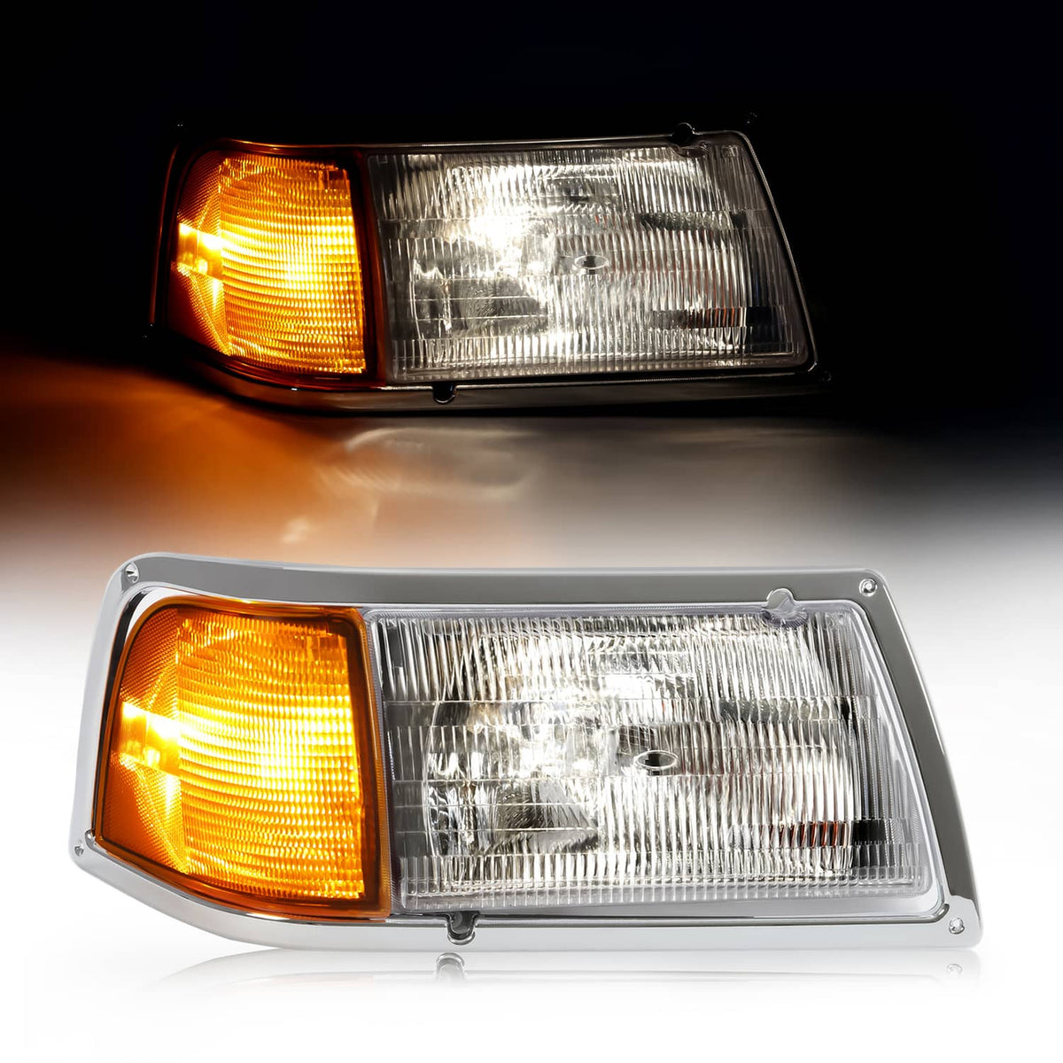 Solid Spare Headlight&Corner Light For Peterbilt 375 385 w/Wire Harness&Bulb Passenger Side