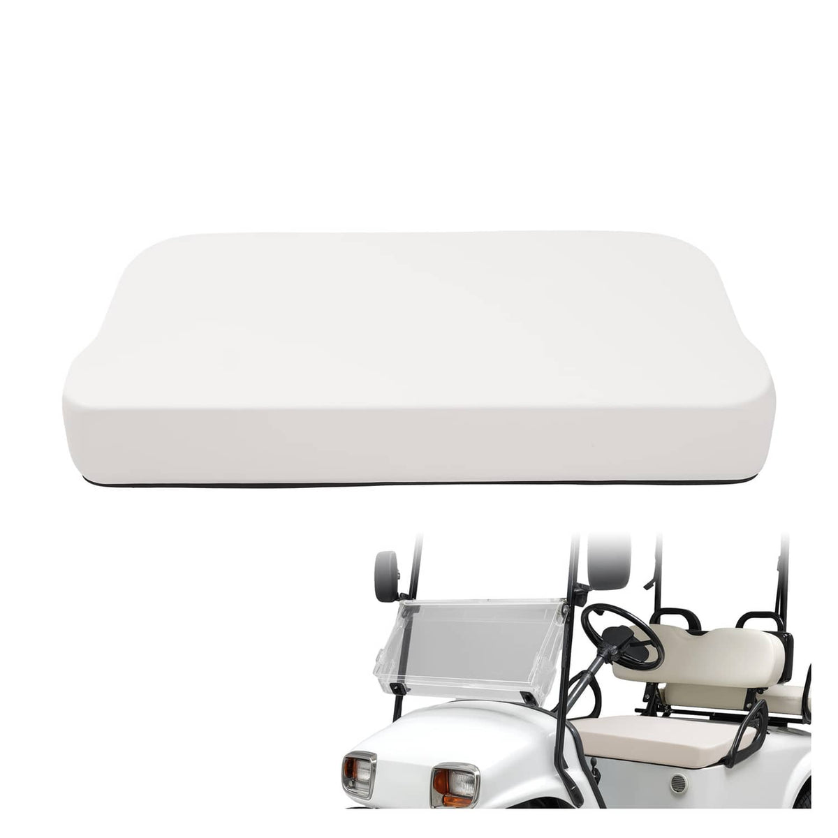 Solidspare Golf Cart White Seat Bottom Assembly For EZGO Marathon Pre-Medalist 1973-1994