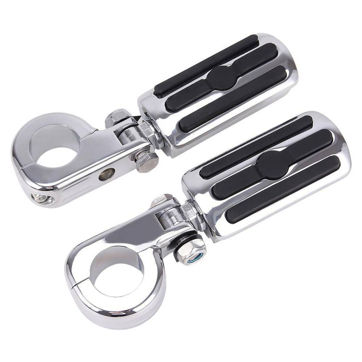 Solidspare 1.25" Engine Crash Bar Footpegs Foot Pegs For Harley Road Glide Softail Suzuki
