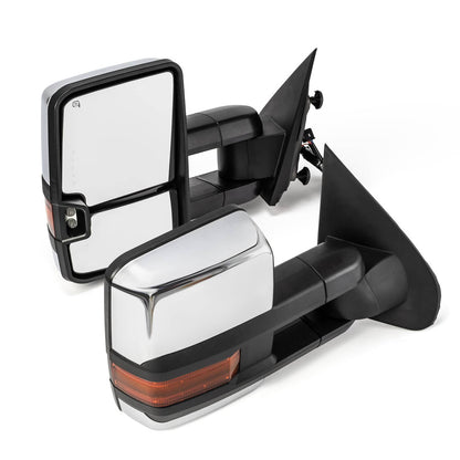 Solidspare Manual Folding Heated Signal LED Tow Mirrors For 2014-2018 Silverado Sierra 1500