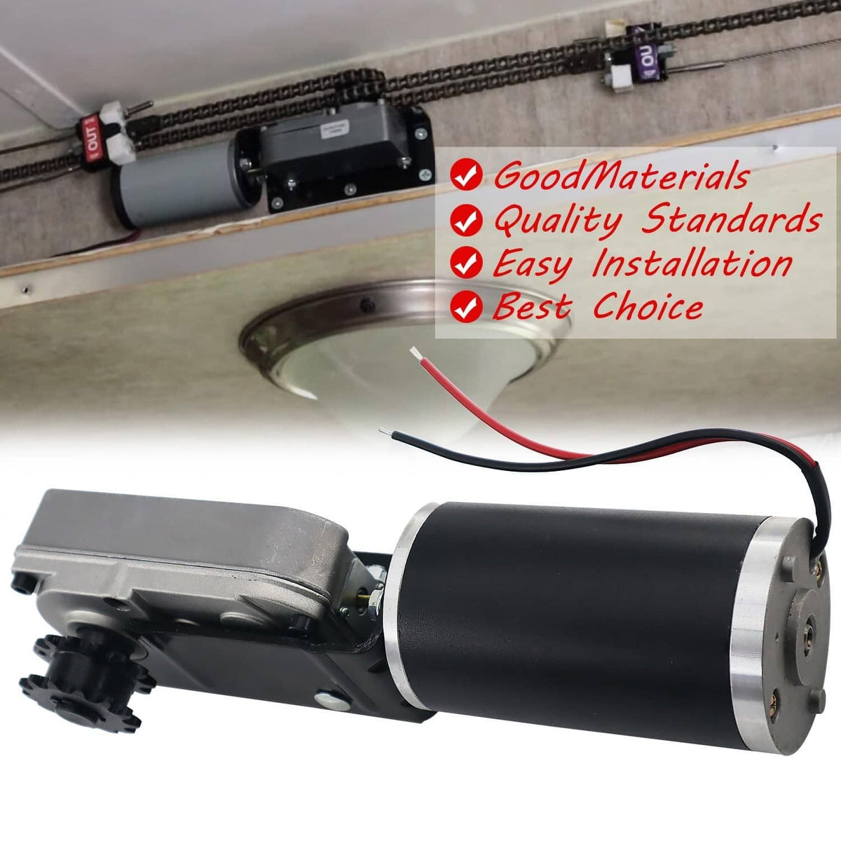 Solidspare New RV Slide Out Gear Box and High Output Motor,Replace FOR ‎R25076-1, R25075