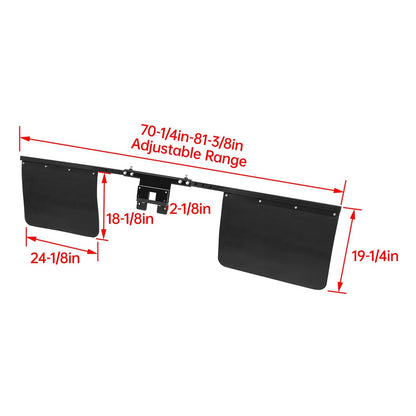 Solid Spare 24x18" Truck Hitch Mount Mud Flap Fit 2" Hitch Receivers Easy to Install Remove
