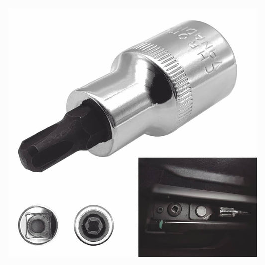 Solid Spare 1/2" DR 4 Teeth Screw Removal Socket Remove Tool FOR JEEP Cherokee Car Seat