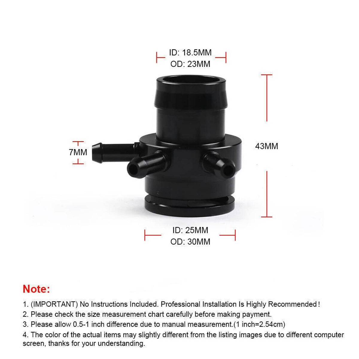 Solidspare For VW Audi 2.0T FSI TSI MK5 GTI A3 A4 Turbo Boost Tap Vacuum Sensor Adapter